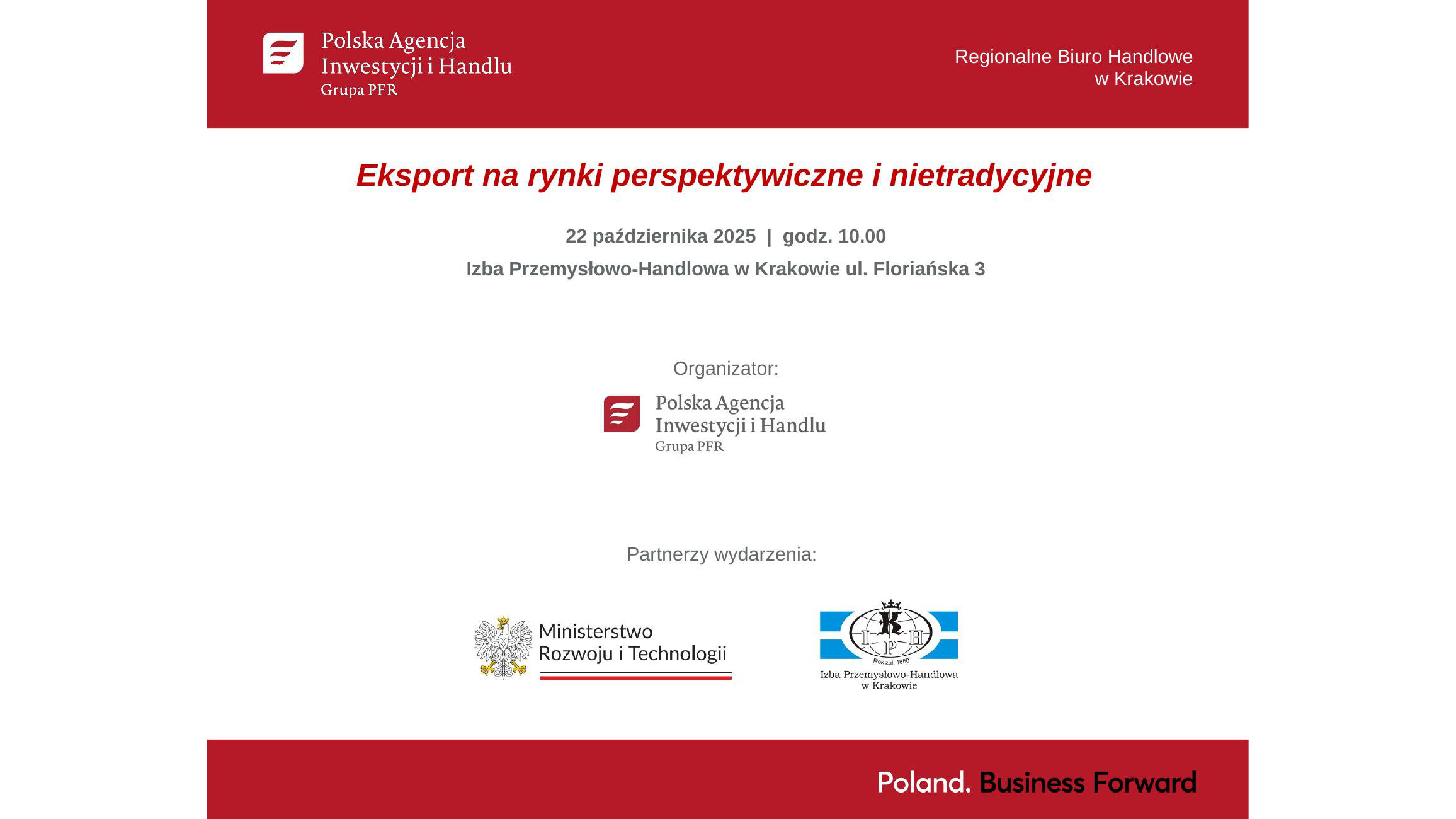 Eksport na rynki perspektywiczne i nietradycyjne - 22 października